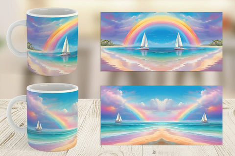 Mug Wrap Rainbow Beach Sublimation artnoy 