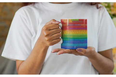 Mug Wrap Rainbow Brick Texture Sublimation artnoy 