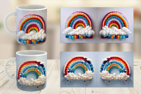 Mug Wrap Rainbow Embroidery Sublimation artnoy 