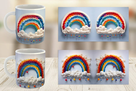Mug Wrap Rainbow Embroidery Sublimation artnoy 