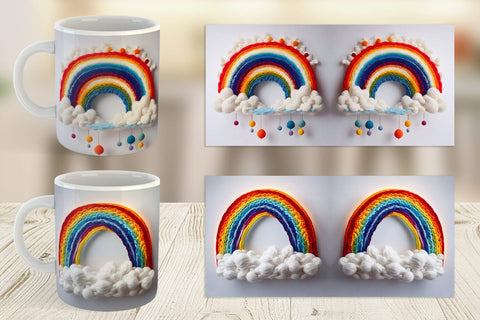 Mug Wrap Rainbow Embroidery Sublimation artnoy 