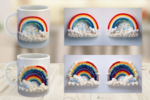 Mug Wrap Rainbow Embroidery Sublimation artnoy 