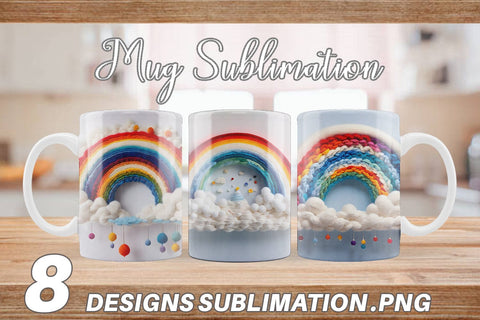 Mug Wrap Rainbow Embroidery Sublimation artnoy 