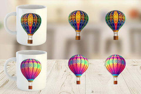 Mug Wrap Rainbow Hot Air Balloon Sublimation artnoy 