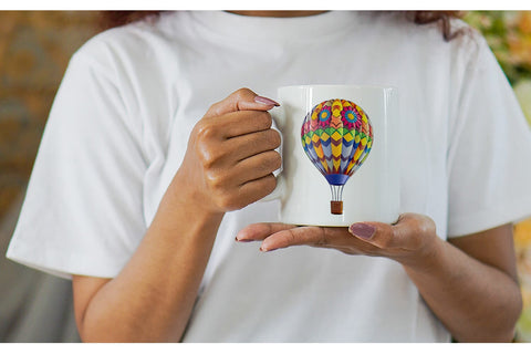 Mug Wrap Rainbow Hot Air Balloon Sublimation artnoy 