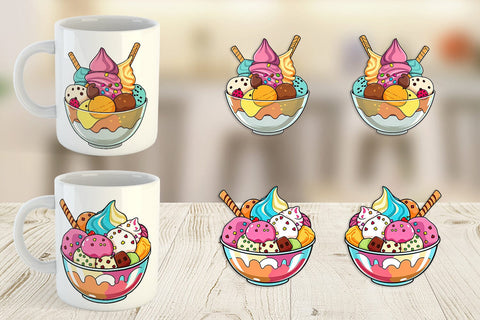Mug Wrap Rainbow Ice Cream Sublimation artnoy 