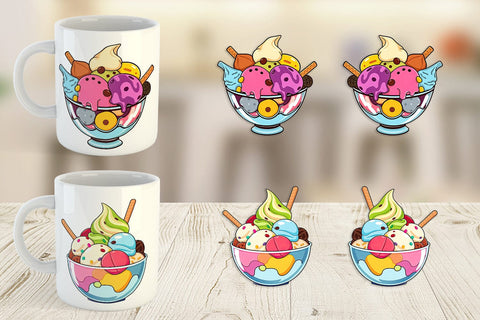 Mug Wrap Rainbow Ice Cream Sublimation artnoy 