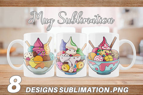 Mug Wrap Rainbow Ice Cream Sublimation artnoy 