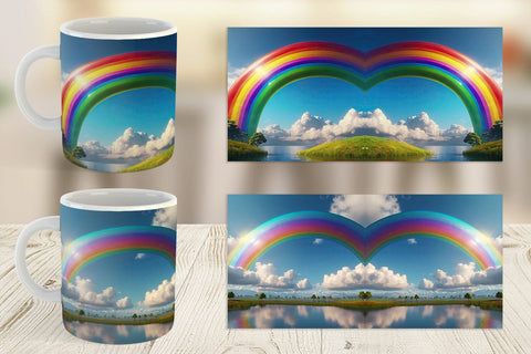 Mug Wrap Rainbow in Sky Sublimation artnoy 
