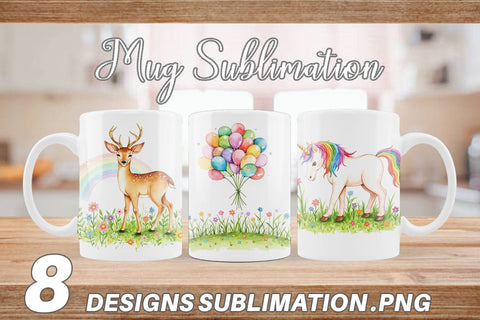 Mug Wrap Rainbow Meadow Sublimation artnoy 