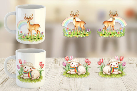 Mug Wrap Rainbow Meadow Sublimation artnoy 