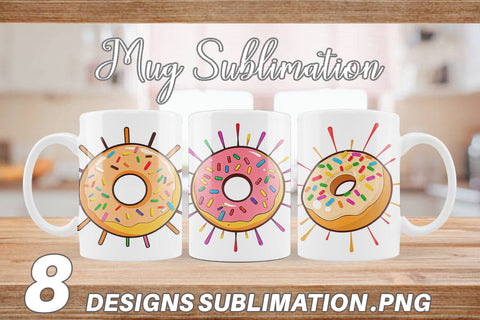 Mug Wrap Rainbow Sprinkle Donut Sublimation artnoy 