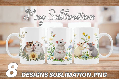 Mug Wrap Rat Embroidery Sublimation artnoy 