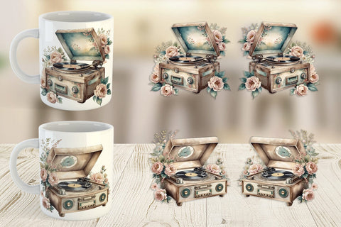 Mug Wrap Record Player Sublimation artnoy 