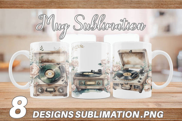 Mug Wrap Record Player Sublimation artnoy 