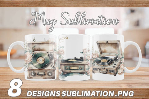 Mug Wrap Record Player Sublimation artnoy 