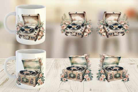Mug Wrap Record Player Sublimation artnoy 