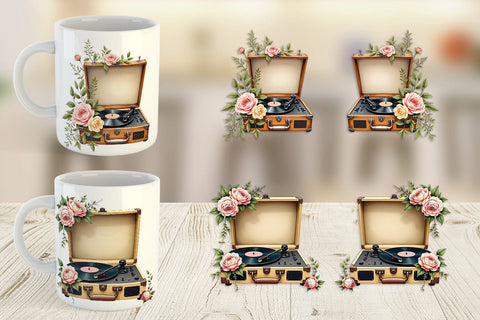 Mug Wrap Record Player Sublimation artnoy 