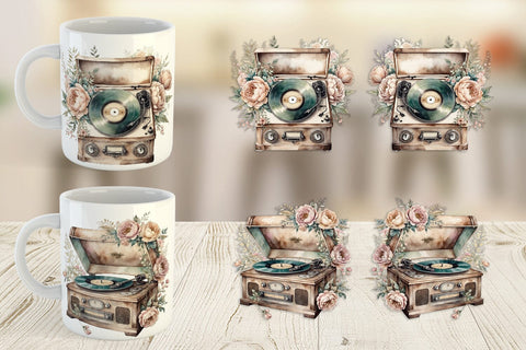 Mug Wrap Record Player Sublimation artnoy 