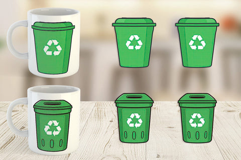 Mug Wrap Recycling Bin Sublimation artnoy 