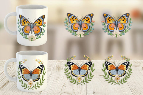 Mug Wrap Red Admiral Butterfly Sublimation artnoy 