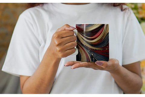Mug Wrap Red and Gold Swirl Sublimation artnoy 