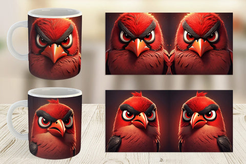 Mug Wrap Red Bird Sublimation artnoy 