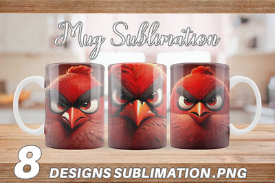 Mug Wrap Red Bird Sublimation artnoy 