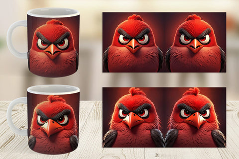 Mug Wrap Red Bird Sublimation artnoy 