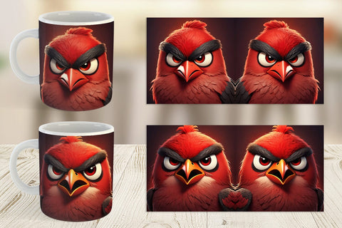 Mug Wrap Red Bird Sublimation artnoy 