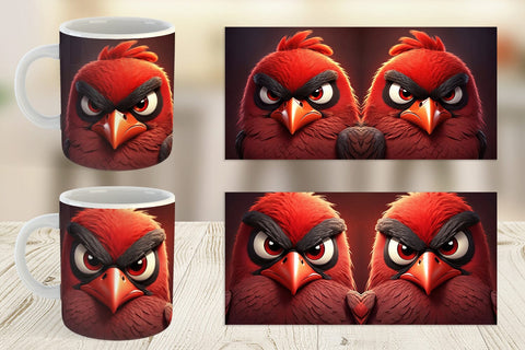 Mug Wrap Red Bird Sublimation artnoy 