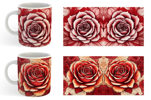 Mug Wrap Red Rose Flower Sublimation artnoy 