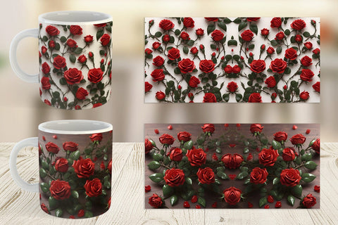 Mug Wrap Red Roses Valentine Sublimation artnoy 