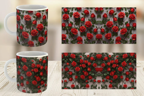 Mug Wrap Red Roses Valentine Sublimation artnoy 