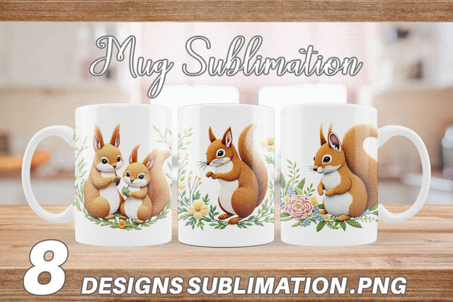Mug Wrap Red Squirrel Sublimation artnoy 