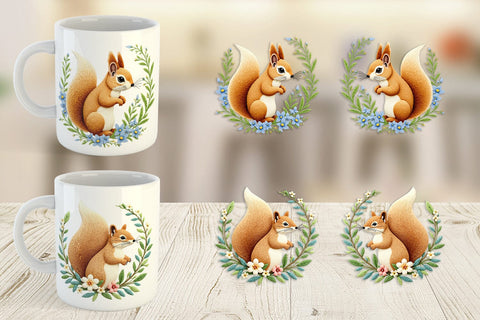 Mug Wrap Red Squirrel Sublimation artnoy 