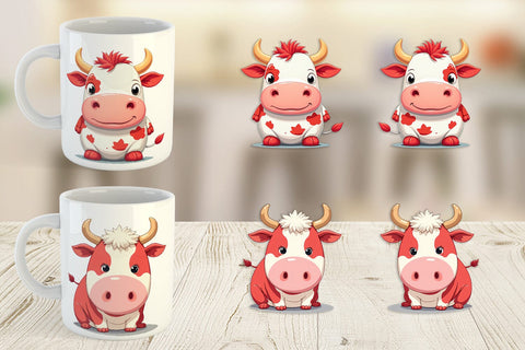 Mug Wrap Red White Moo Sublimation artnoy 