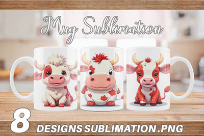 Mug Wrap Red White Moo Sublimation artnoy 