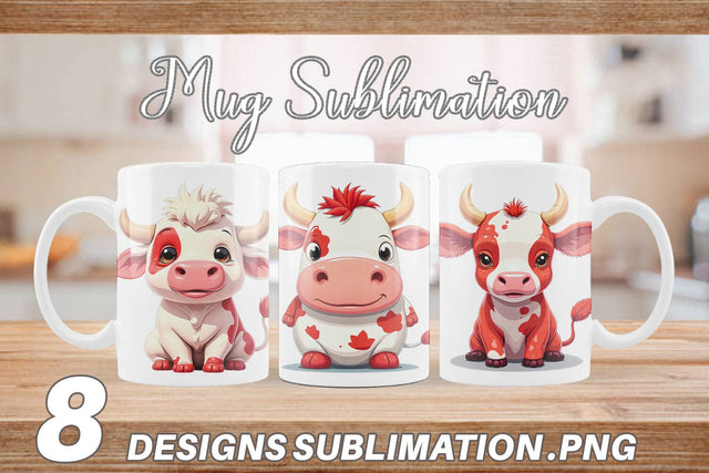 Mug Wrap Red White Moo Sublimation artnoy 