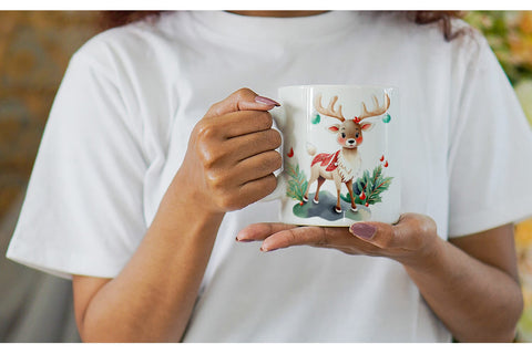 Mug Wrap Reindeer Christmas Sublimation artnoy 