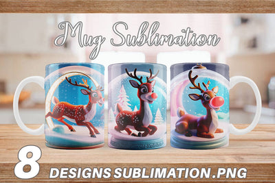 Mug Wrap Reindeer Glass Ball Sublimation artnoy 