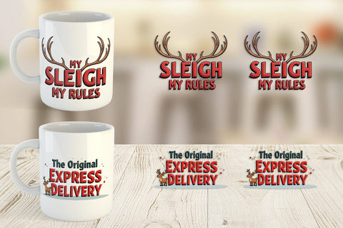 Mug Wrap Reindeer Rants Sarcastic Sleigh Puller Quotes Sublimation artnoy 