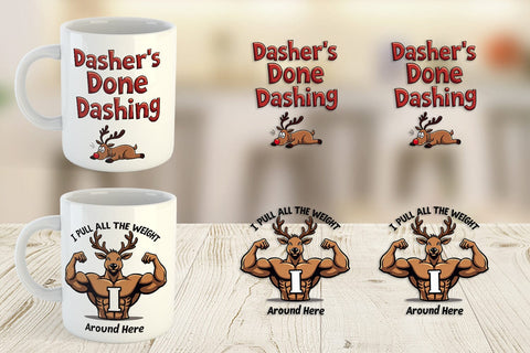 Mug Wrap Reindeer Rants Sarcastic Sleigh Puller Quotes Sublimation artnoy 