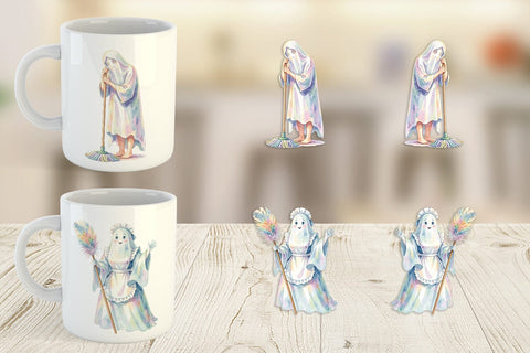 Mug Wrap Relatable Housework Mom Ghost Sublimation artnoy 