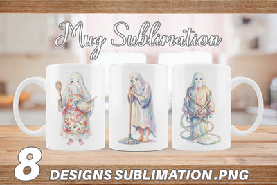 Mug Wrap Relatable Housework Mom Ghost Sublimation artnoy 