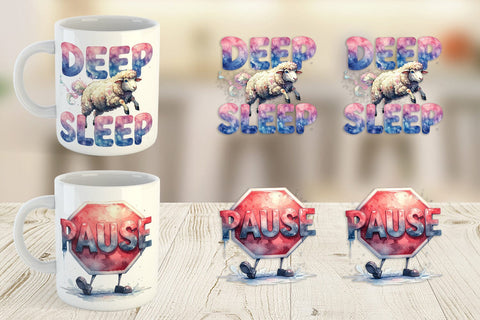 Mug Wrap Rest Recharge Quotes Sublimation artnoy 