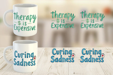 Mug Wrap Retail Therapy Sarcasm Sublimation artnoy 