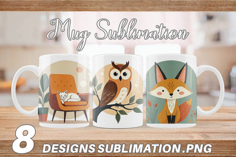 Mug Wrap Retro Animal Charm Sublimation artnoy 