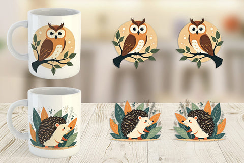 Mug Wrap Retro Animal Charm Sublimation artnoy 