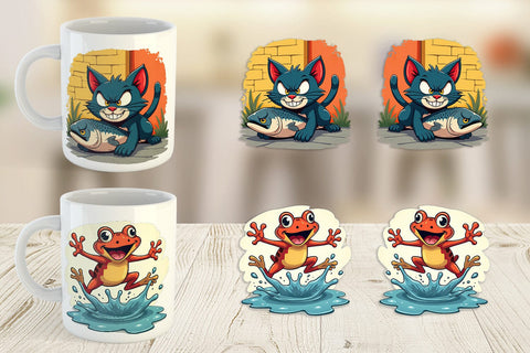 Mug Wrap Retro Animal Rascals Sublimation artnoy 